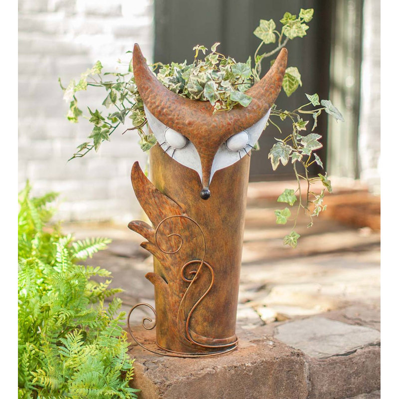 Wind & Weather Fox Indoor/Outdoor Metal Statue Planter Wayfair